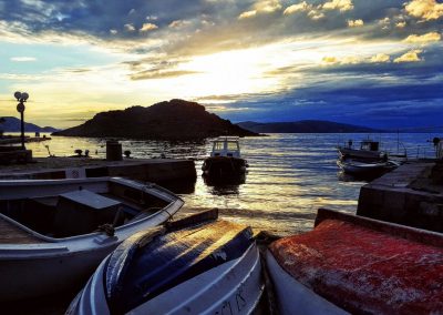 Sonnenuntergang im Hafen von Sveti Juraj