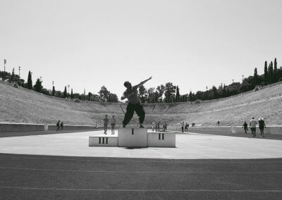 Usuan Kolb im Panathinaiko-Stadion Athen